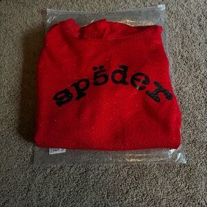 Red Rhinestone Spide hoodie